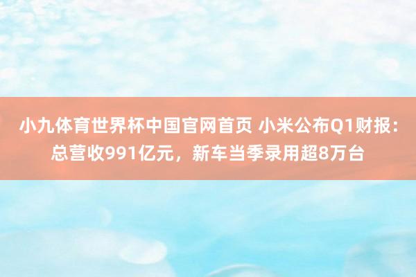 小九体育世界杯中国官网首页 小米公布Q1财报:总营收991亿元,新车当季录用超8万台