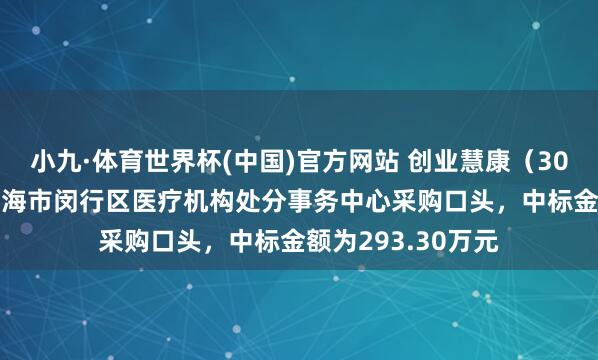 小九·体育世界杯(中国)官方网站 创业慧康(300451):中标上海市闵行区医疗机构处分事务中心采购口头,中标金额为293.30万元