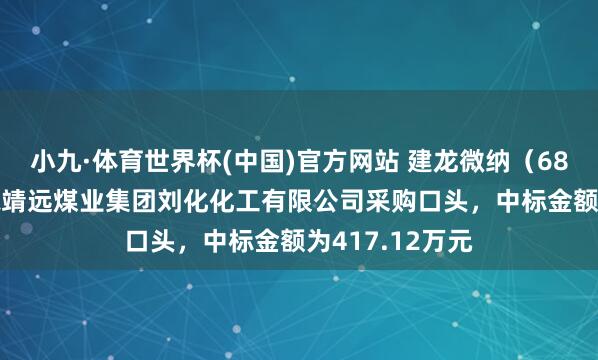 小九·体育世界杯(中国)官方网站 建龙微纳(688357):中标靖远煤业集团刘化化工有限公司采购口头,中标金额为417.12万元