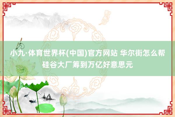 小九·体育世界杯(中国)官方网站 华尔街怎么帮硅谷大厂筹到万亿好意思元