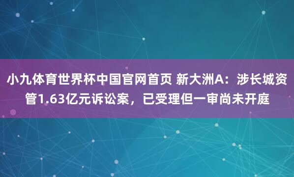 小九体育世界杯中国官网首页 新大洲A:涉长城资管1.63亿元诉讼案,已受理但一审尚未开庭