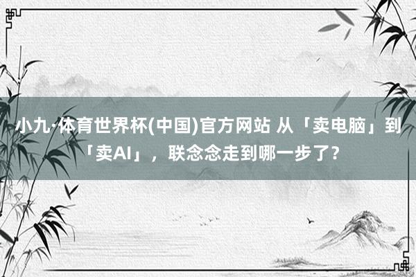 小九·体育世界杯(中国)官方网站 从「卖电脑」到「卖AI」,联念念走到哪一步了?