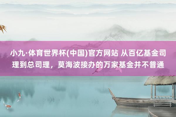小九·体育世界杯(中国)官方网站 从百亿基金司理到总司理,莫海波接办的万家基金并不普通