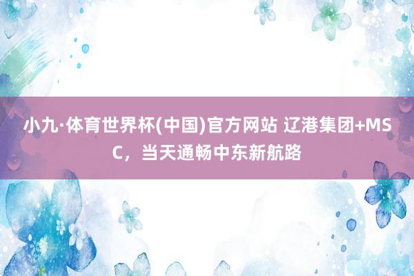 小九·体育世界杯(中国)官方网站 辽港集团+MSC,当天通畅中东新航路