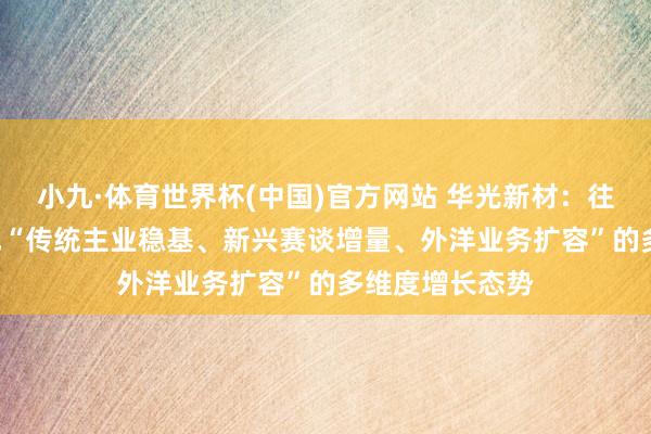 小九·体育世界杯(中国)官方网站 华光新材:往常2-3年将酿成“传统主业稳基、新兴赛谈增量、外洋业务扩容”的多维度增长态势