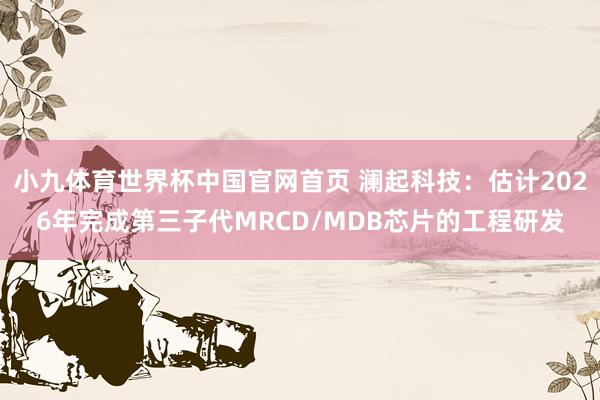 小九体育世界杯中国官网首页 澜起科技:估计2026年完成第三子代MRCD/MDB芯片的工程研发