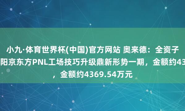 小九·体育世界杯(中国)官方网站 奥来德:全资子公司中标绵阳京东方PNL工场技巧升级鼎新形势一期,金额约4369.54万元