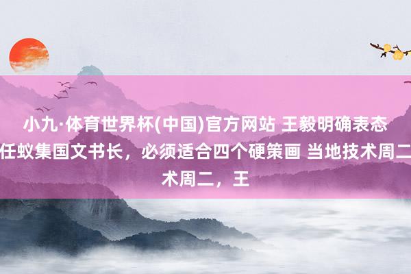 小九·体育世界杯(中国)官方网站 王毅明确表态:下任蚁集国文书长,必须适合四个硬策画 当地技术周二,王