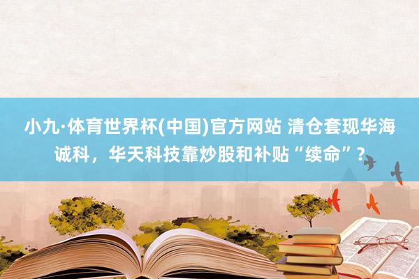 小九·体育世界杯(中国)官方网站 清仓套现华海诚科,华天科技靠炒股和补贴“续命”?