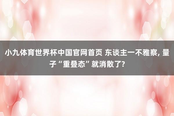 小九体育世界杯中国官网首页 东谈主一不雅察， 量子“重叠态”就消散了?