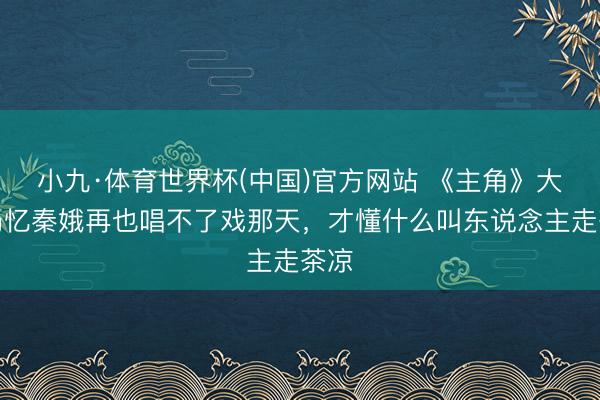 小九·体育世界杯(中国)官方网站 《主角》大结局忆秦娥再也唱不了戏那天,才懂什么叫东说念主走茶凉