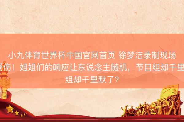 小九体育世界杯中国官网首页 徐梦洁录制现场突发受伤!姐姐们的响应让东说念主随机,节目组却千里默了?