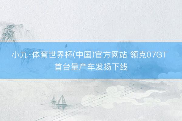 小九·体育世界杯(中国)官方网站 领克07GT 首台量产车发扬下线