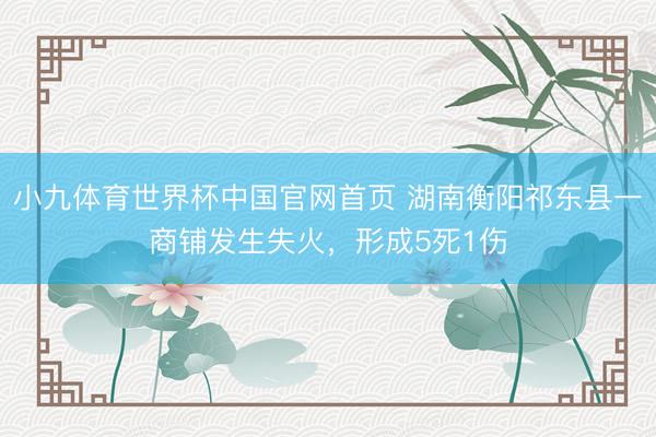 小九体育世界杯中国官网首页 湖南衡阳祁东县一商铺发生失火,形成5死1伤