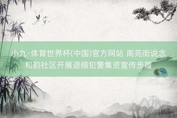 小九·体育世界杯(中国)官方网站 南苑街说念和韵社区开展退缩犯警集资宣传步履