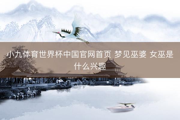 小九体育世界杯中国官网首页 梦见巫婆 女巫是什么兴趣
