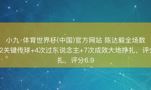小九·体育世界杯(中国)官方网站 陈达毅全场数据:2关键传球+4次过东说念主+7次成效大地挣扎,评分6.9