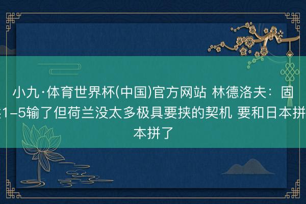 小九·体育世界杯(中国)官方网站 林德洛夫:固然1-5输了但荷兰没太多极具要挟的契机 要和日本拼了